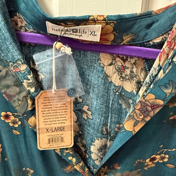 NATURAL LIFE Teal Floral Maxi Dress - Picture 2 of 3